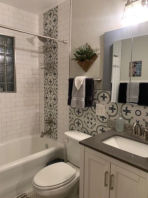 completely replumbed and tiled bathroom