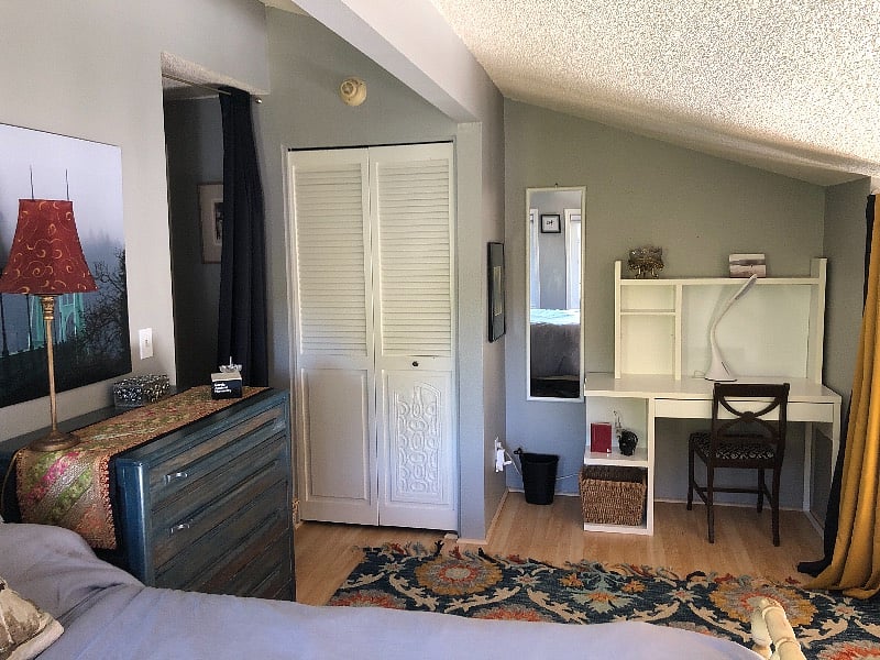 Dresser and Normal size closet and curtains for privacy