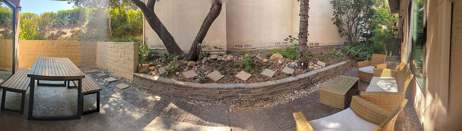panorama of the private patio