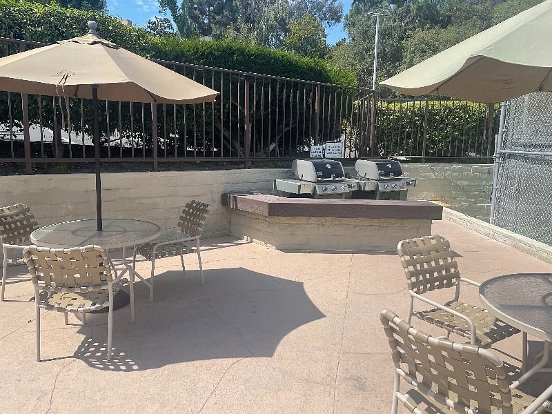 two well-maintained gas grills that are free to use. all utensils and outdoor plates are provided