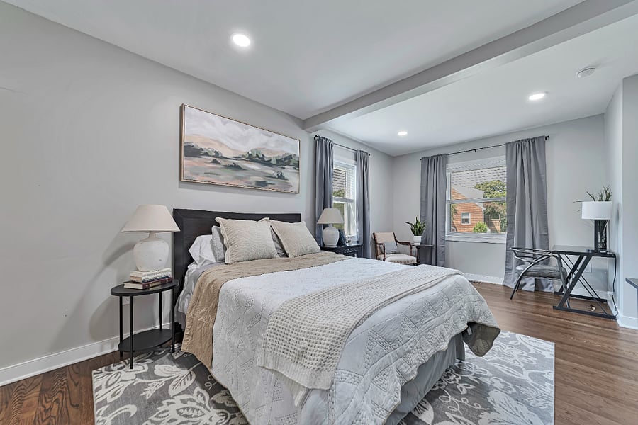 1st floor Primary bedroom with King bed
