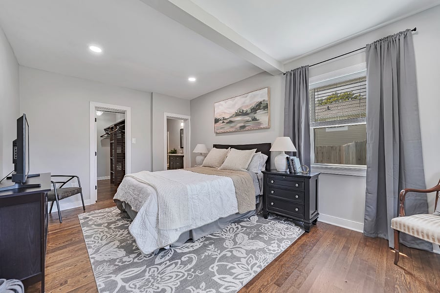 1st floor Primary bedroom with King bed