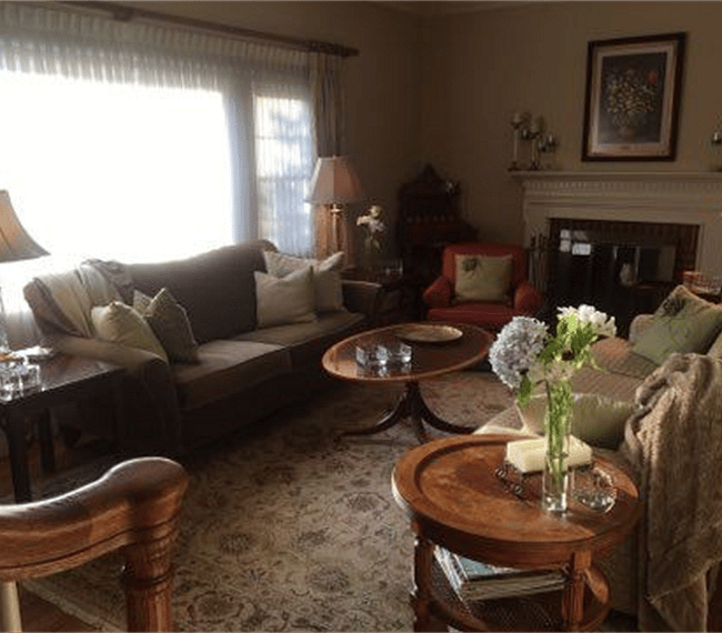 Living room with fireplace