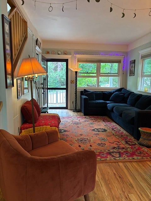 Open floor plan; view from kitchen
