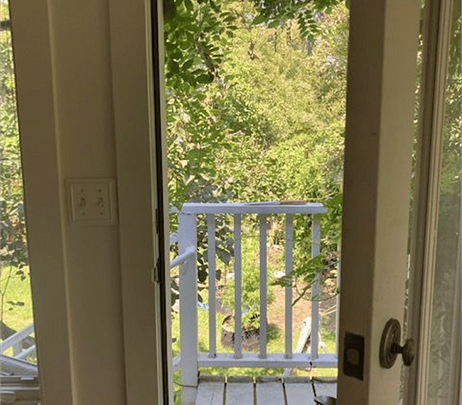 Door to backyard, off back bedroom.