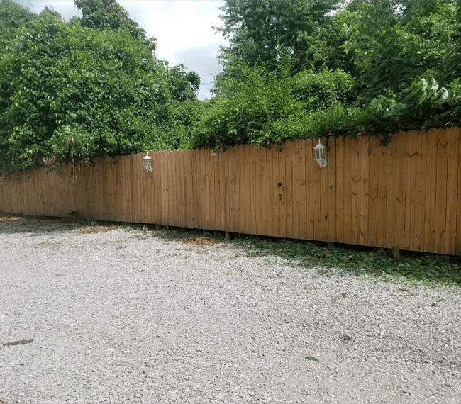 Private well lit fenced yard and parking