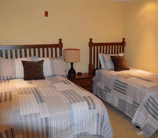 Full Bed and Twin Bed in the second bedroom.  