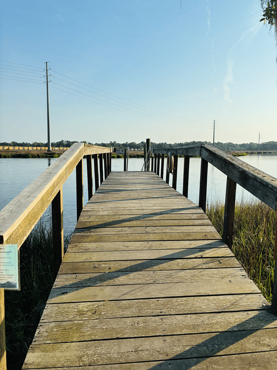 Walking access to dock by condo
