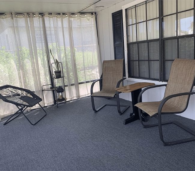 Maybe the best room in the house the patio is perfect for a after shift drink or a sunrise coffee. Surrounded by live plants. 
