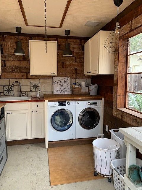 Laundry in the stone barn