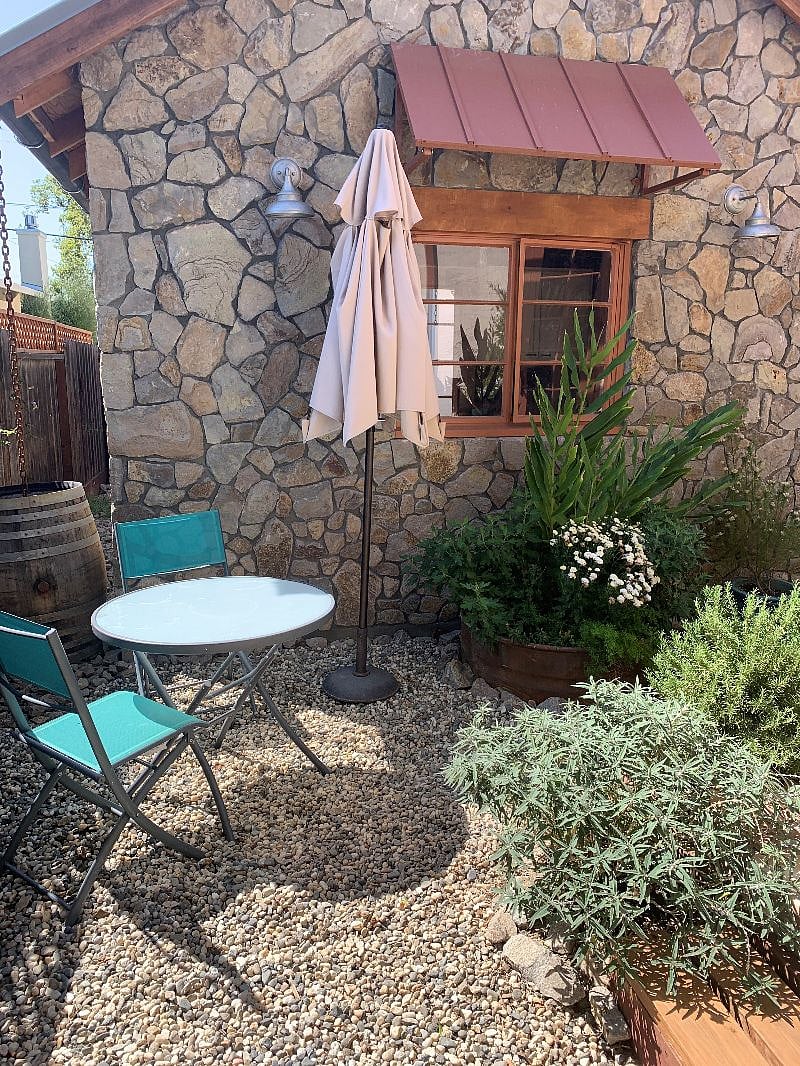 Private garden dining area