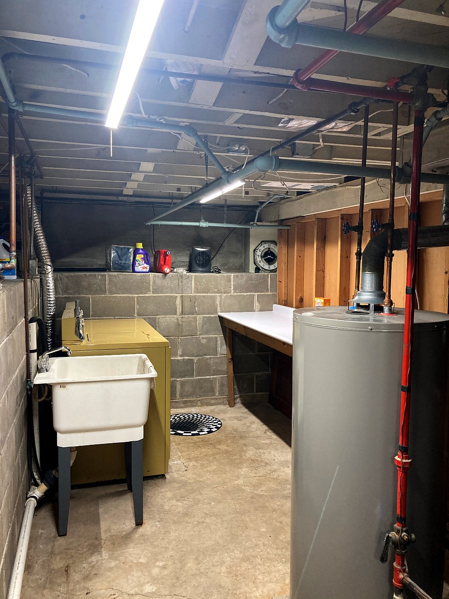 Laundry room in basement