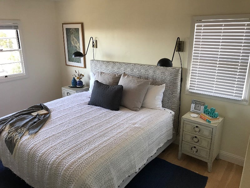 Primary bedroom king size luxury mattress and bedding