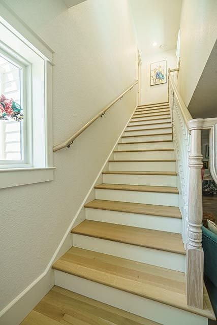Turn the corner and head up the stairs to your private room. You are the only resident to come and go on theses stairs.