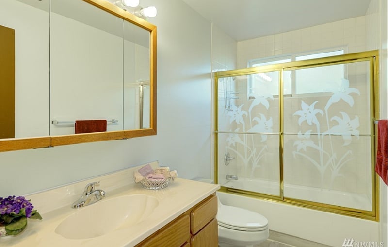 Private bathroom, across the hall. This is a key-locking bath reserved for your use only.