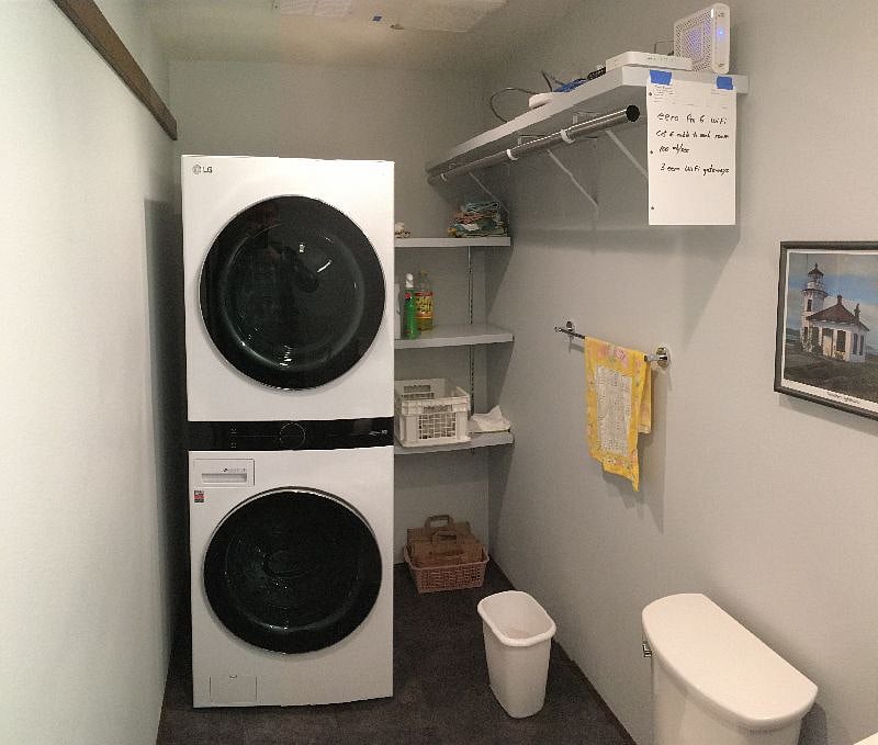 New in 2021 very large capacity washer and gas dryer.