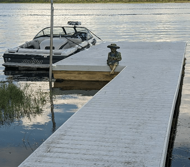 Tie up your own boat on the new dock. Boat not included in rental.