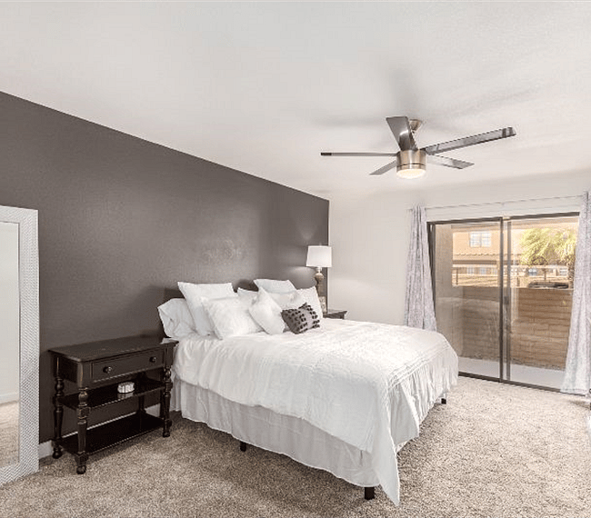 Master Bedroom with Private Patio, Deluxe King Mattress and 60" Flat Screen TV