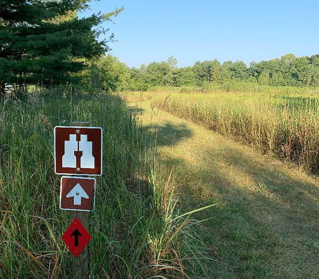 5 Miles of maintained trails on property  