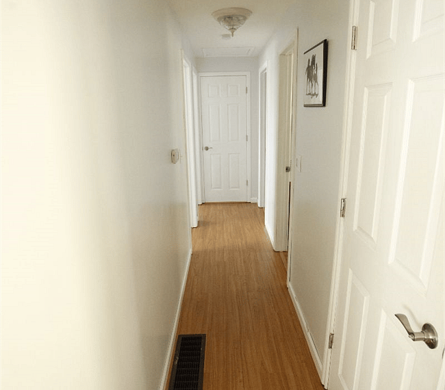 Hallway leading to the bedrooms and restroom