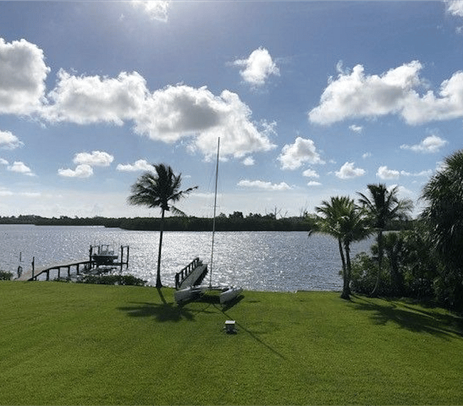View from lanai out to the river and nature preserve.