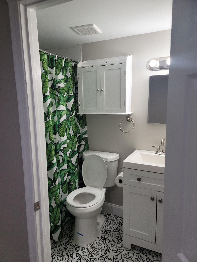Basement bathroom.