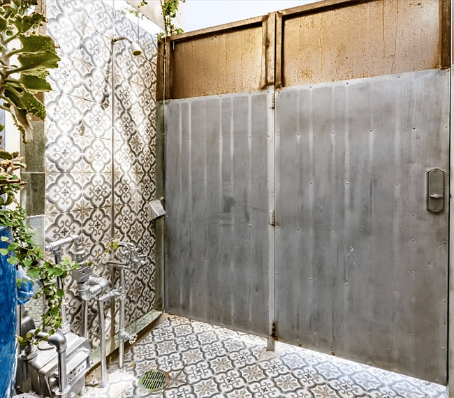 Hot outdoor shower