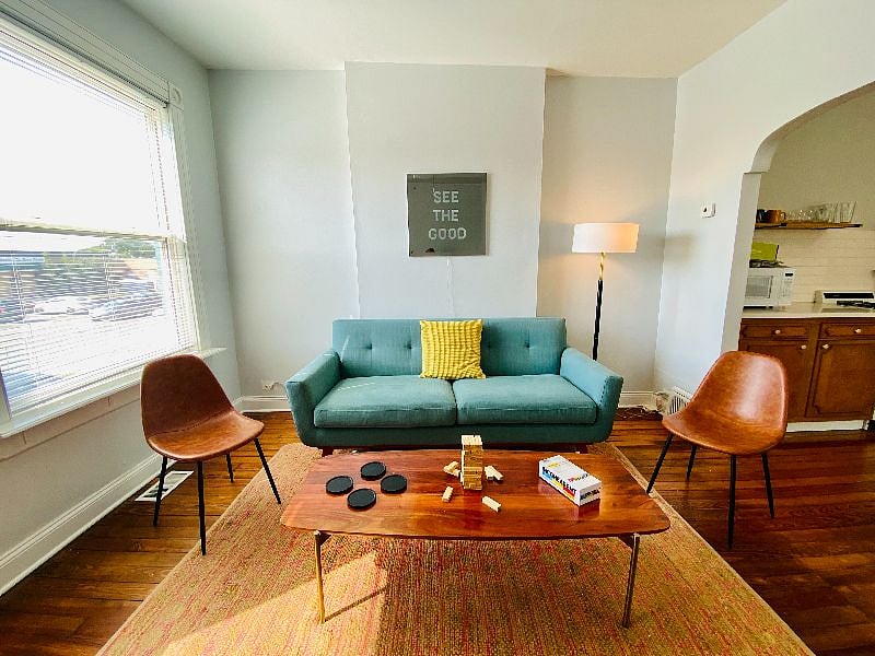Cozy, fun living room.