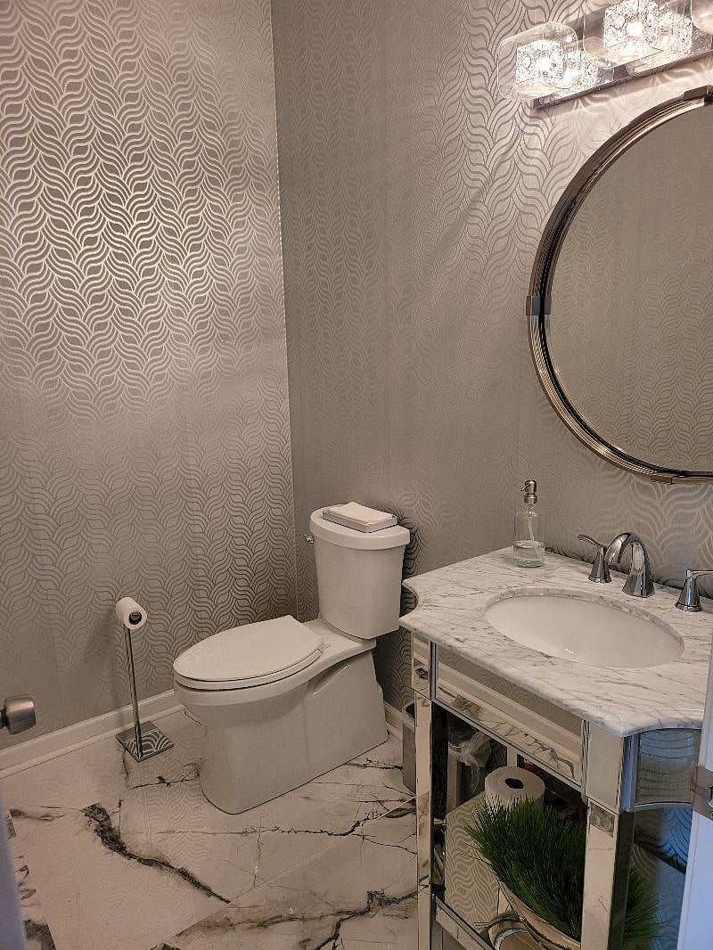 Main level powder room