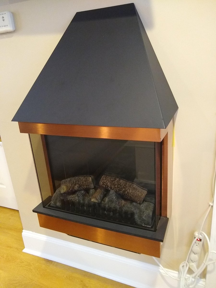electric fireplace adds a cozy ambiance