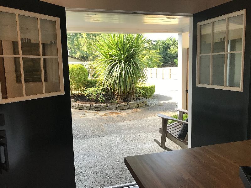View looking out of main entry doors.