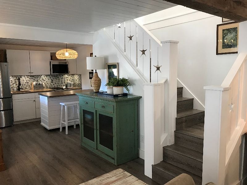 Kitchen and stairs to second floor.