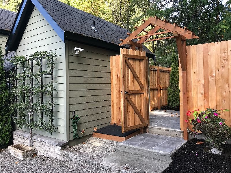 Entry from yard to private patio area.