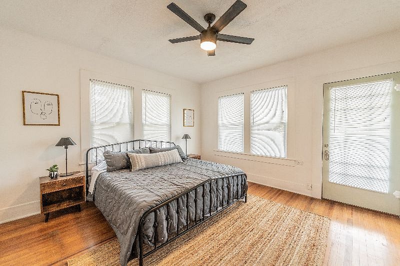 King bedroom with views of door to private patio