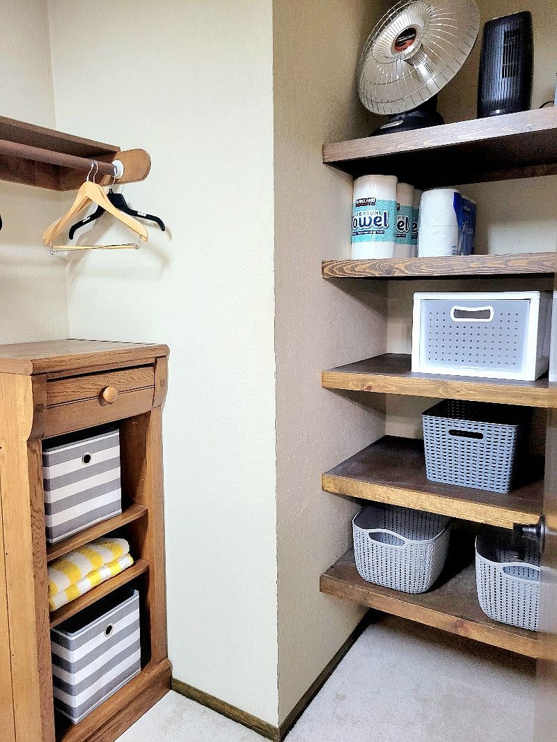 Walk-in closet with extra shelving & storage