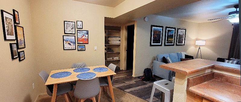 The dining area