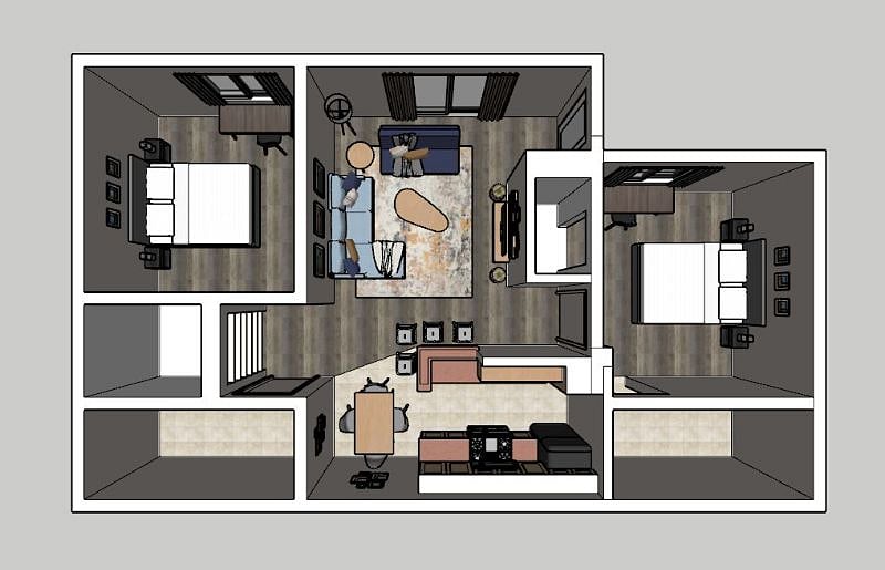 Floor plan view of the space.