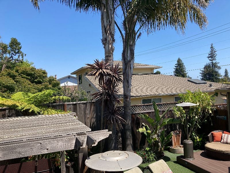 View toward the ocean from private entrance landing.