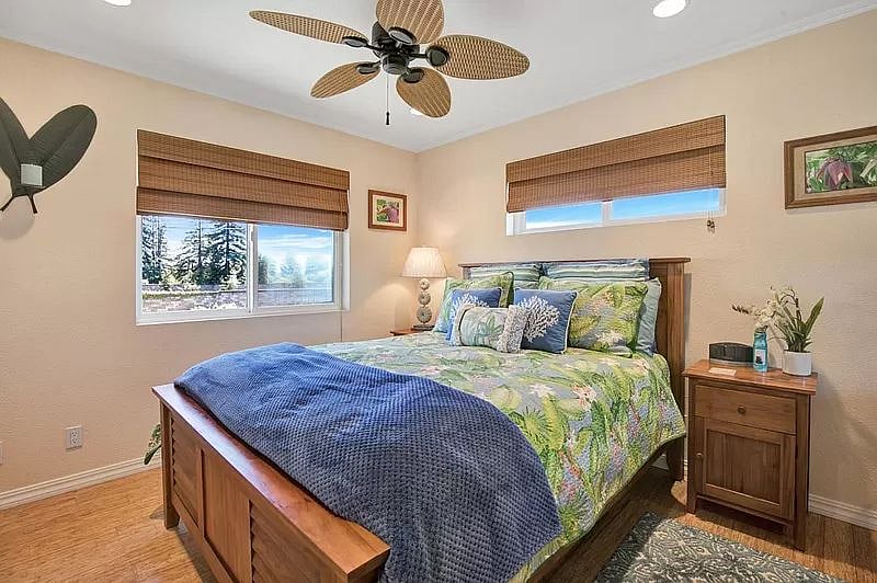 Comfy queen-size bed.