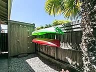 Secure enclosed storage space available for belongings, bicycles, or surfboards. Outside storage is available for longboards, paddleboards, or kayaks.