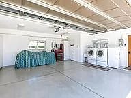 Washer and dryer are available in the garage beneath your bungalow.