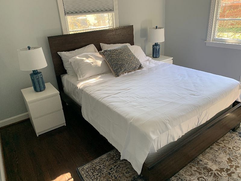 Bedroom #3 with bright room, comfortable Queen-sized bed and closet!
