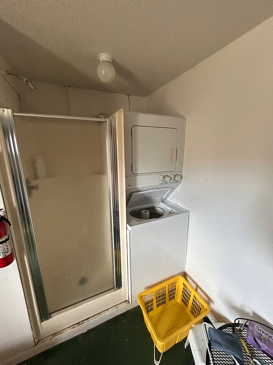 Beach shower and laundry in the garage
