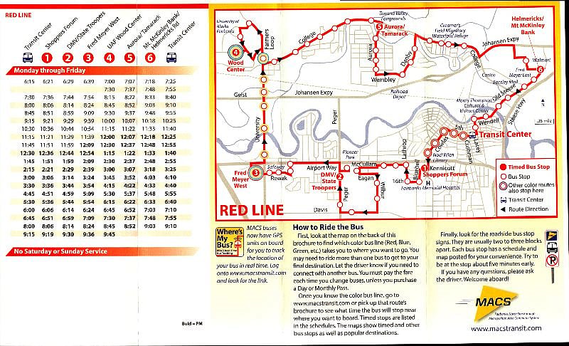 Red Line Bus Route
