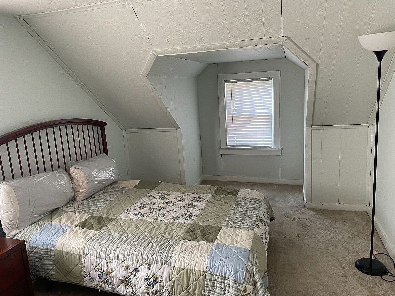 2nd floor bedroom, full size bed, with dresser, night stand and two closets