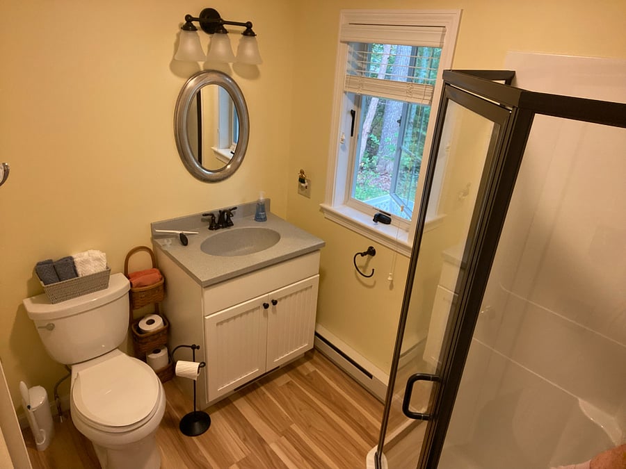 3/4 bath off kitchen