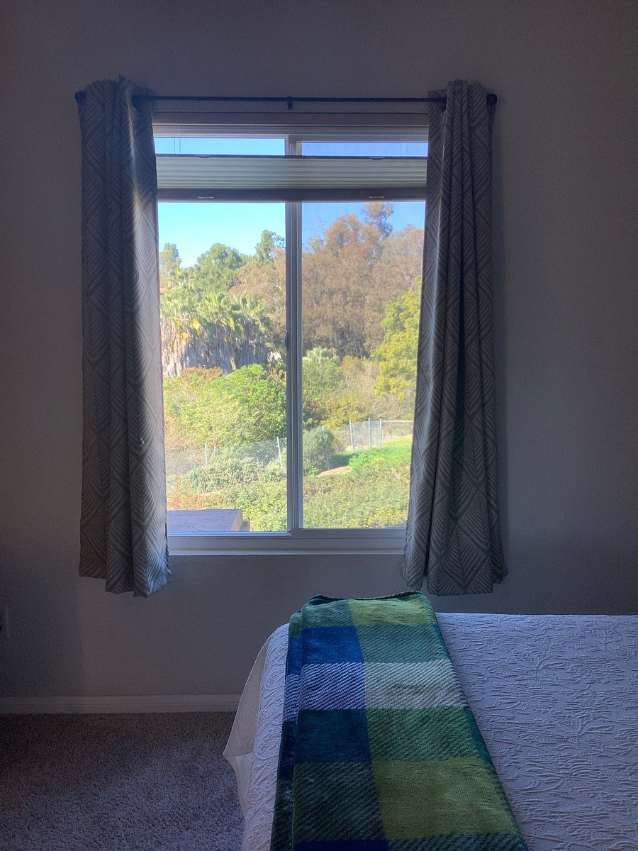 Bedroom window view - has black out drapes.