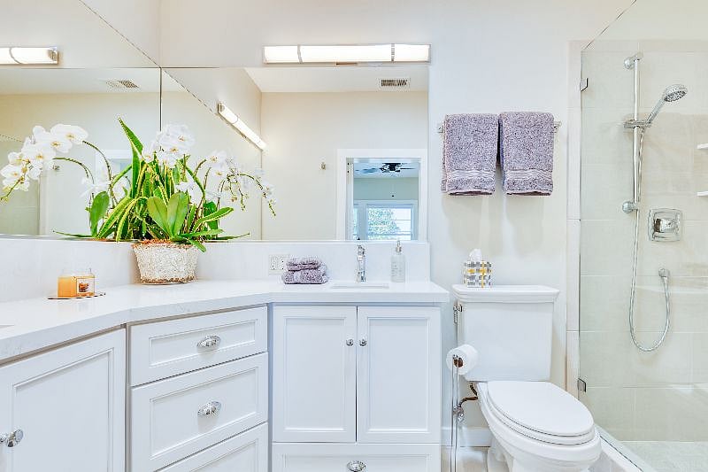 Master Bath with Large Shower, Double Bowl vanities