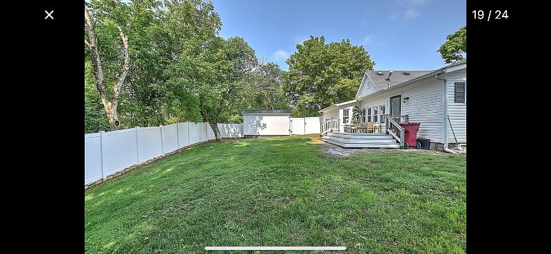 Fully fenced back yard