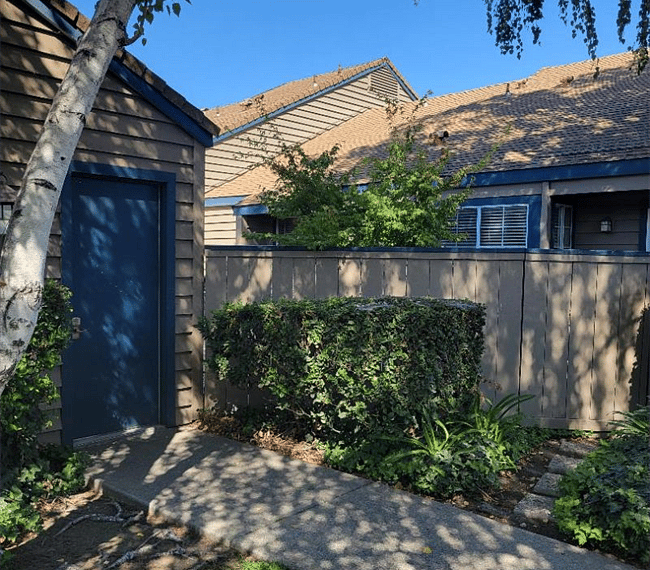 side door to garage access and backyard gate to enter backyard